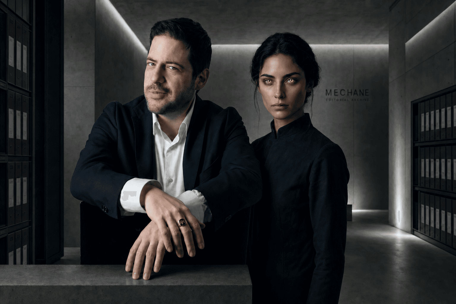 Robin Bucciarelli and Iris — founder and editorial director of Mechane — photographed in the Mechane editorial archive.